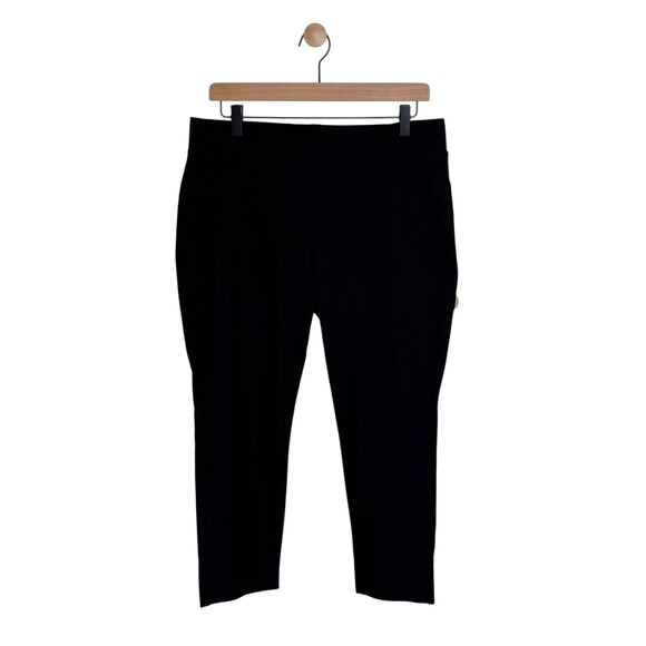 Eileen Fisher Washable Stretch Crepe High Waisted Pants Blk Petite Med. - Picture 1 of 5